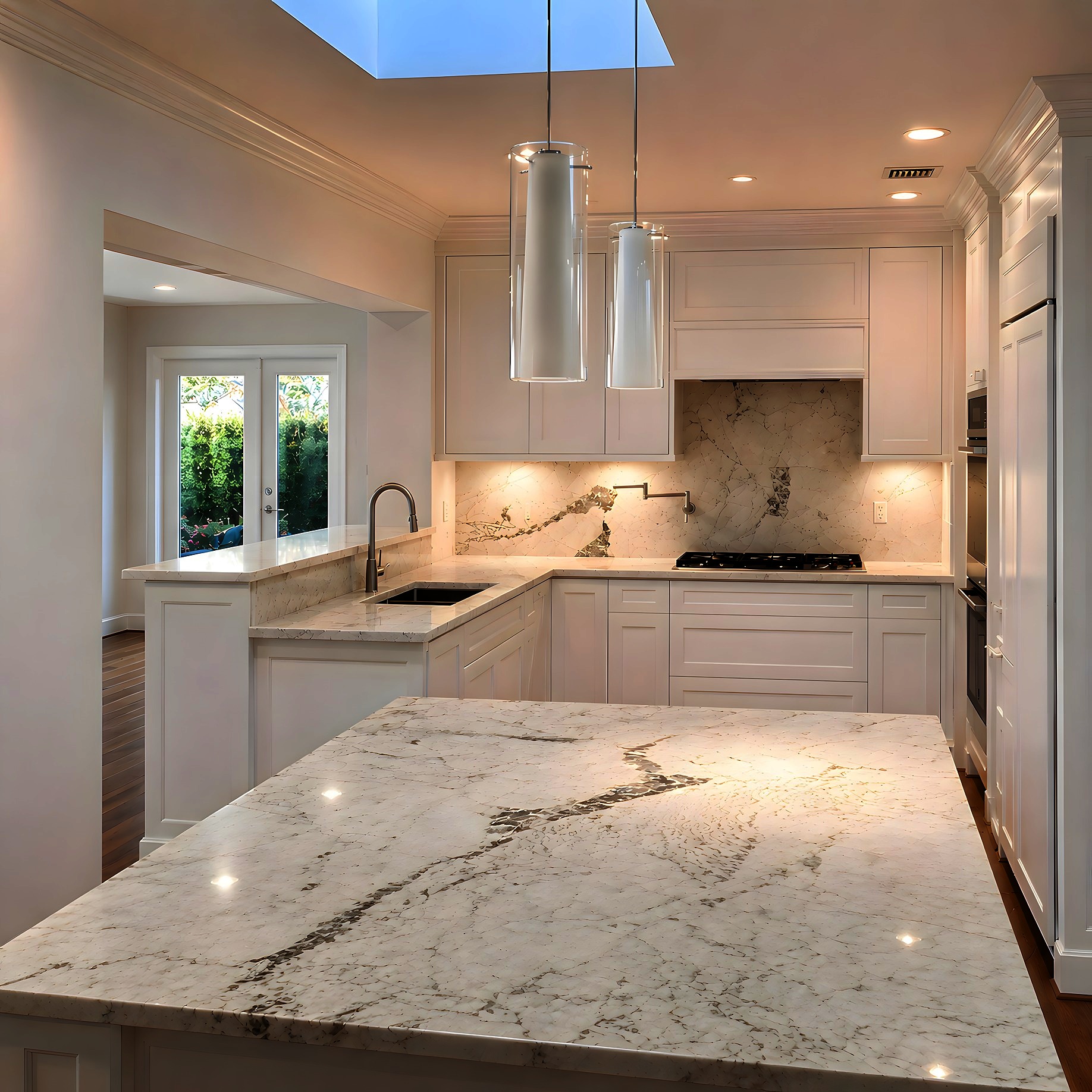 Full granite kitchen with backsplash